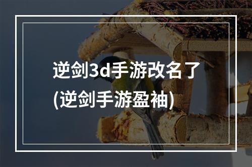 逆剑3d手游改名了(逆剑手游盈袖)