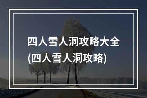 四人雪人洞攻略大全(四人雪人洞攻略)