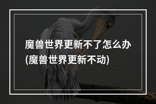 魔兽世界更新不了怎么办(魔兽世界更新不动)