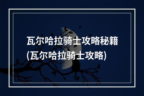 瓦尔哈拉骑士攻略秘籍(瓦尔哈拉骑士攻略)