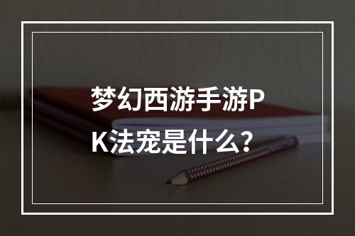 梦幻西游手游PK法宠是什么？