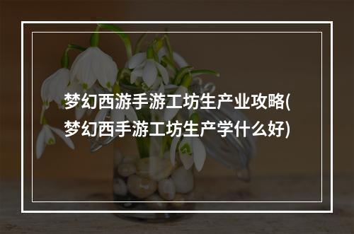 梦幻西游手游工坊生产业攻略(梦幻西手游工坊生产学什么好)