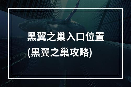 黑翼之巢入口位置(黑翼之巢攻略)