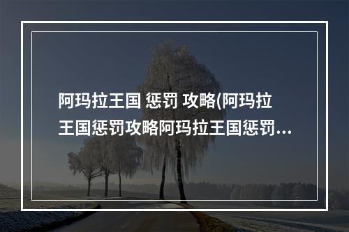 阿玛拉王国 惩罚 攻略(阿玛拉王国惩罚攻略阿玛拉王国惩罚攻略秘籍)