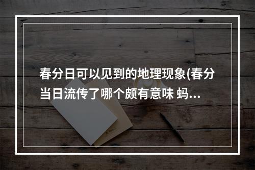 春分日可以见到的地理现象(春分当日流传了哪个颇有意味 蚂蚁新村春分习俗)