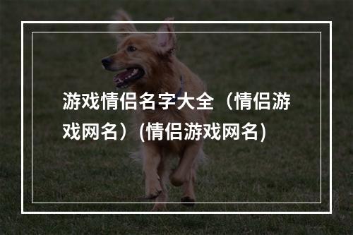 游戏情侣名字大全（情侣游戏网名）(情侣游戏网名)