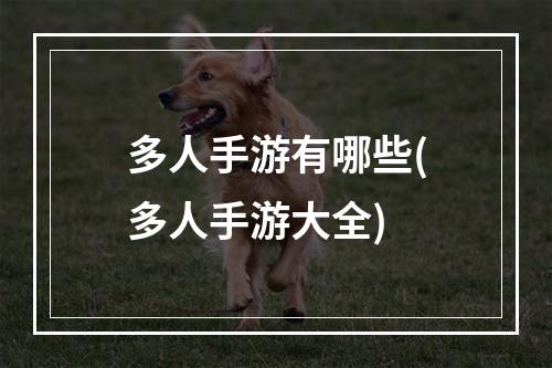 多人手游有哪些(多人手游大全)