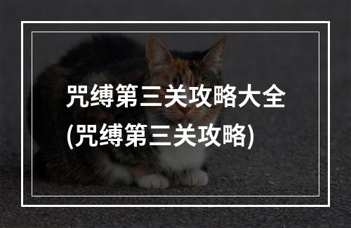 咒缚第三关攻略大全(咒缚第三关攻略)