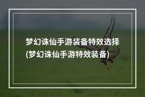 梦幻诛仙手游装备特效选择(梦幻诛仙手游特效装备)