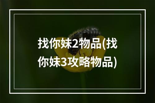 找你妹2物品(找你妹3攻略物品)