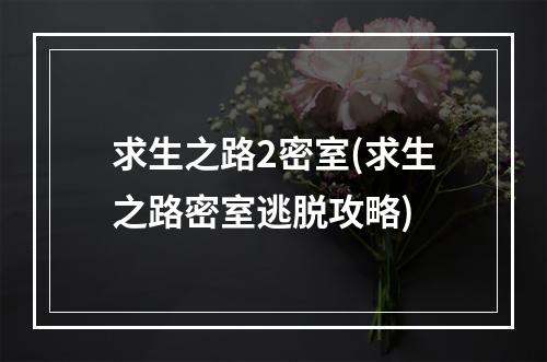 求生之路2密室(求生之路密室逃脱攻略)