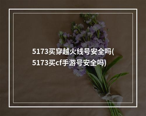 5173买穿越火线号安全吗(5173买cf手游号安全吗)