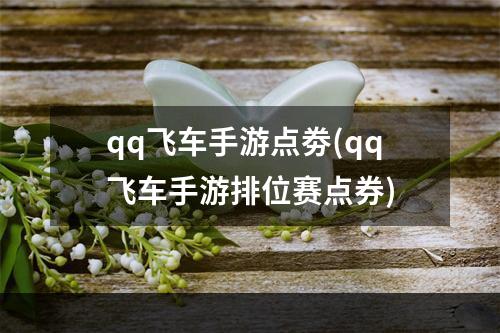 qq飞车手游点劵(qq飞车手游排位赛点券)