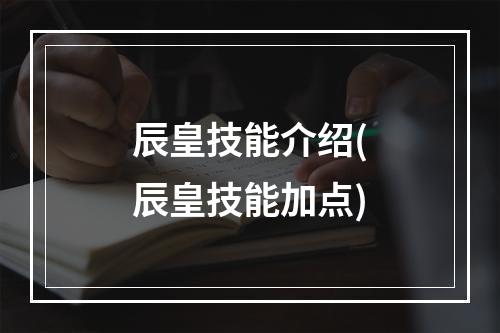 辰皇技能介绍(辰皇技能加点)