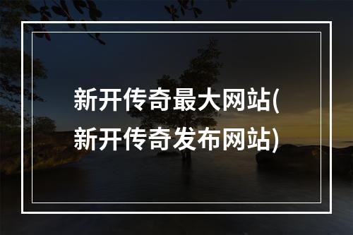 新开传奇最大网站(新开传奇发布网站)