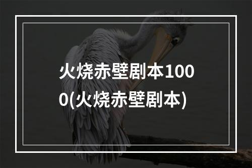 火烧赤壁剧本1000(火烧赤壁剧本)