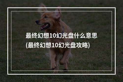 最终幻想10幻光盘什么意思(最终幻想10幻光盘攻略)