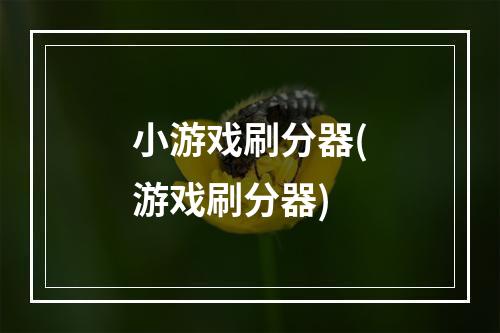 小游戏刷分器(游戏刷分器)