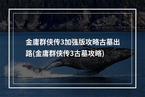 金庸群侠传3加强版攻略古墓出路(金庸群侠传3古墓攻略)