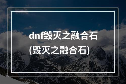 dnf毁灭之融合石(毁灭之融合石)