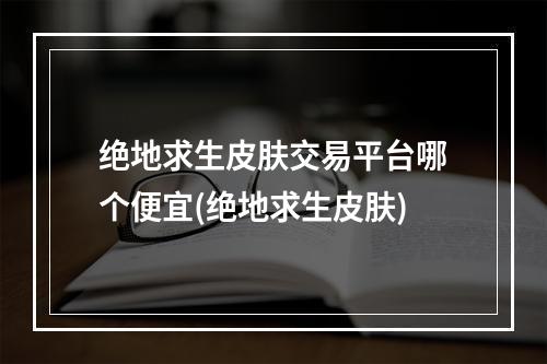 绝地求生皮肤交易平台哪个便宜(绝地求生皮肤)