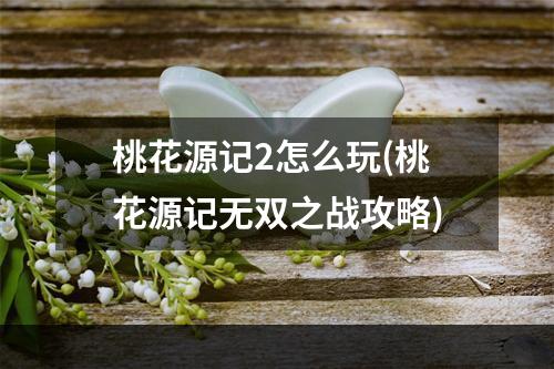 桃花源记2怎么玩(桃花源记无双之战攻略)