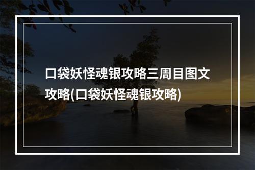 口袋妖怪魂银攻略三周目图文攻略(口袋妖怪魂银攻略)