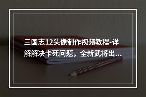 三国志12头像制作视频教程-详解解决卡死问题，全新武将出炉！