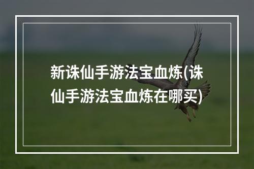 新诛仙手游法宝血炼(诛仙手游法宝血炼在哪买)