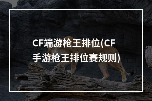 CF端游枪王排位(CF手游枪王排位赛规则)