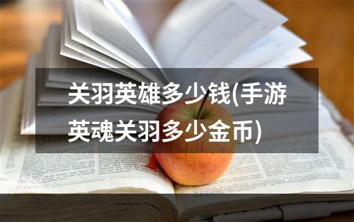 关羽英雄多少钱(手游英魂关羽多少金币)