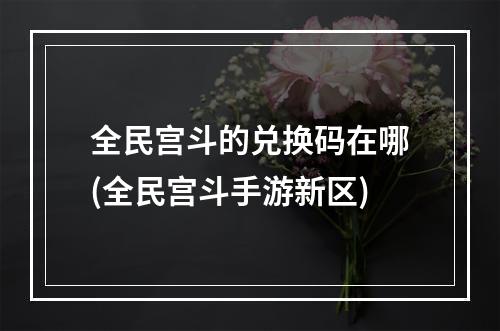 全民宫斗的兑换码在哪(全民宫斗手游新区)