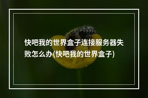 快吧我的世界盒子连接服务器失败怎么办(快吧我的世界盒子)