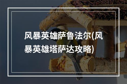 风暴英雄萨鲁法尔(风暴英雄塔萨达攻略)