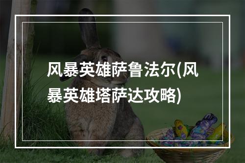 风暴英雄萨鲁法尔(风暴英雄塔萨达攻略)