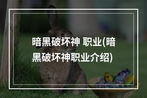 暗黑破坏神 职业(暗黑破坏神职业介绍)