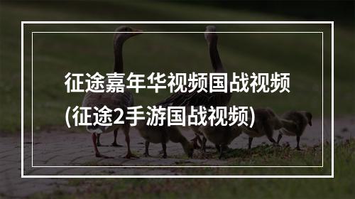 征途嘉年华视频国战视频(征途2手游国战视频)