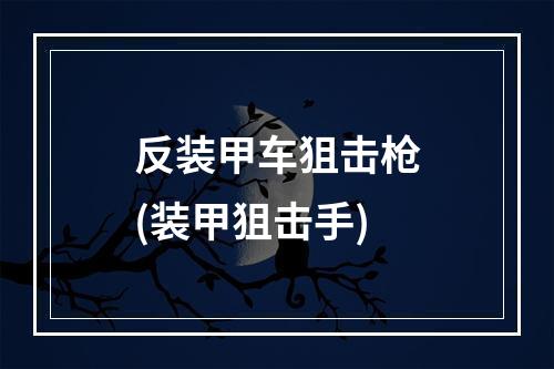 反装甲车狙击枪(装甲狙击手)