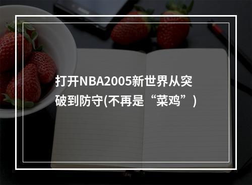 打开NBA2005新世界从突破到防守(不再是“菜鸡”)