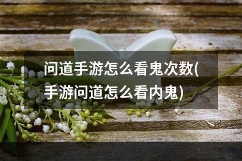 问道手游怎么看鬼次数(手游问道怎么看内鬼)