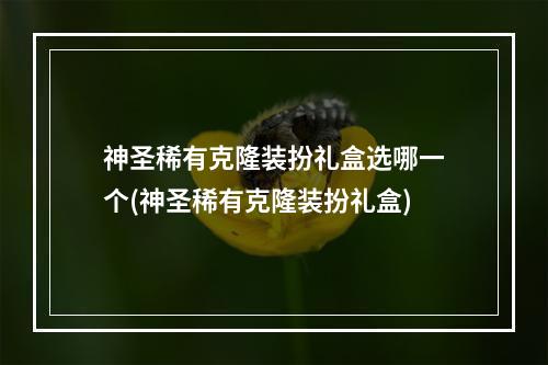 神圣稀有克隆装扮礼盒选哪一个(神圣稀有克隆装扮礼盒)