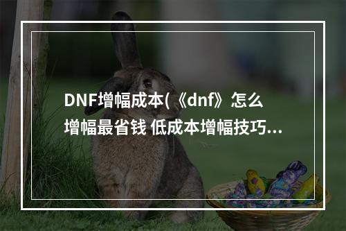 DNF增幅成本(《dnf》怎么增幅最省钱 低成本增幅技巧分享 )