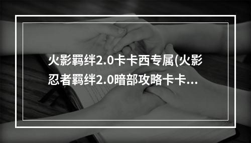 火影羁绊2.0卡卡西专属(火影忍者羁绊2.0暗部攻略卡卡西)