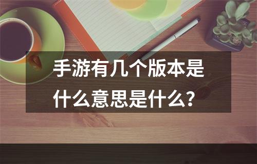 手游有几个版本是什么意思是什么？