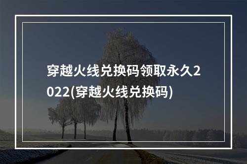 穿越火线兑换码领取永久2022(穿越火线兑换码)