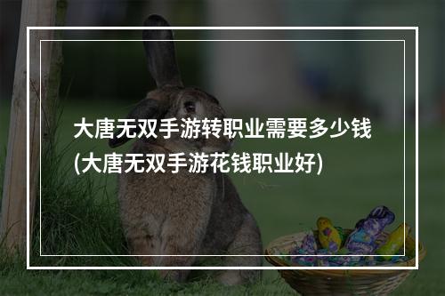 大唐无双手游转职业需要多少钱(大唐无双手游花钱职业好)