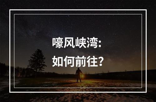 嚎风峡湾: 如何前往？