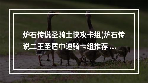 炉石传说圣骑士快攻卡组(炉石传说二王圣盾中速骑卡组推荐 新版中速控制型卡组)