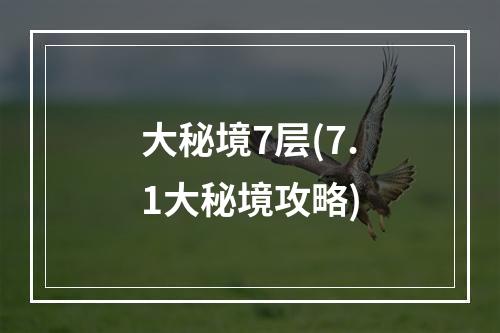 大秘境7层(7.1大秘境攻略)