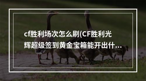 cf胜利场次怎么刷(CF胜利光辉超级签到黄金宝箱能开出什么 黄金宝箱内容)